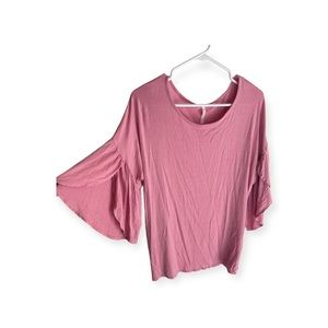 Lime n chili quarter length soft pink and white stripe tunic size large